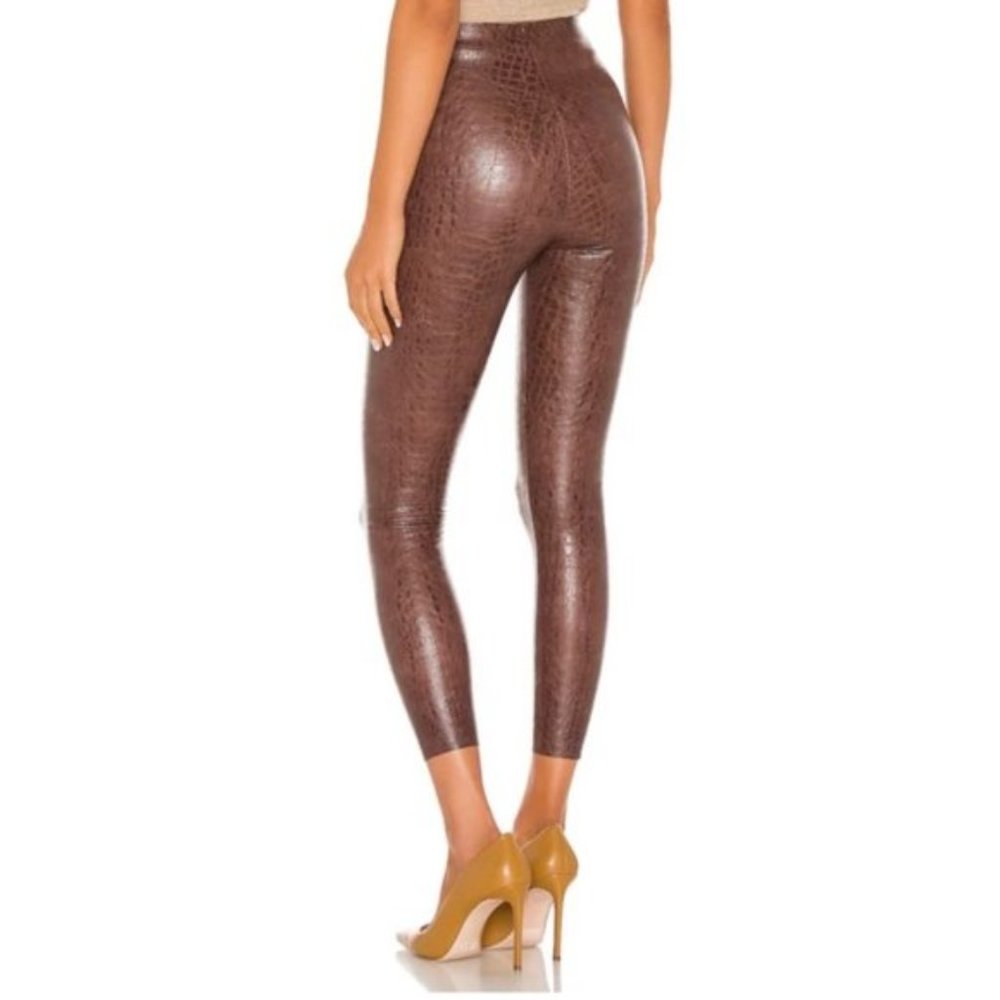 Commando Faux Leather Leggings in Color Brown Croc - Picture 3 of 5